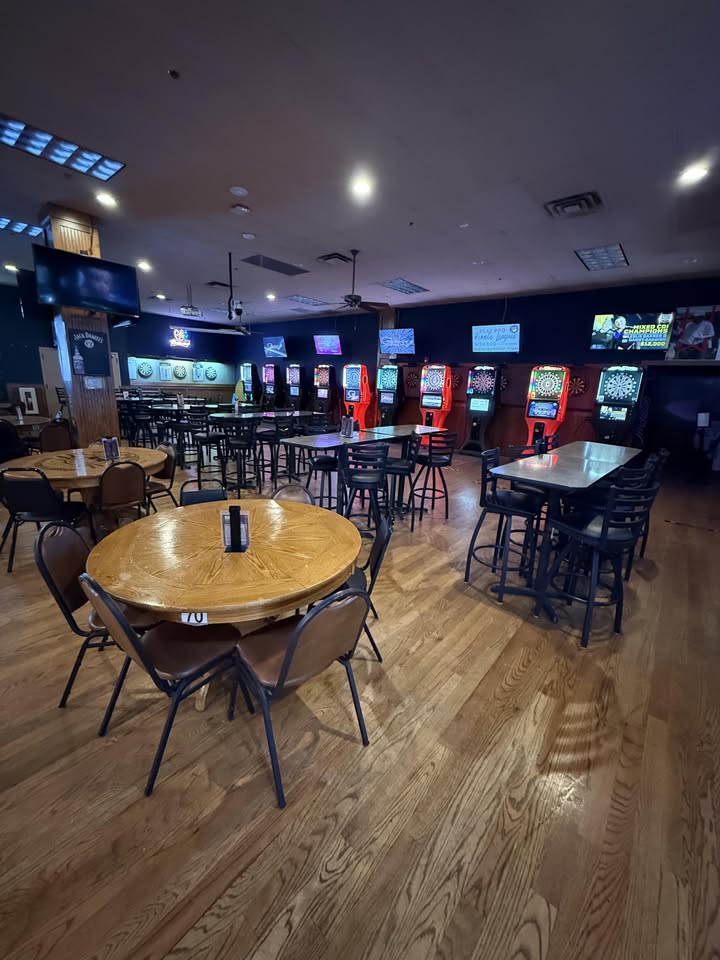 Sharks Billiards pool hall exterior/interior